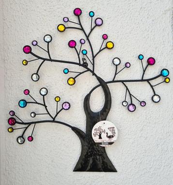 levensboom zwart metaal & strass stenen 38x38cm beschikbaar voor biedingen