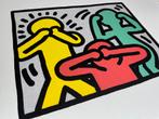 Lithografie +certificaat • Keith Haring “Horen zien zwijgen”, Antiek en Kunst, Ophalen of Verzenden