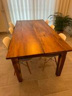 Zware grote eetkamertafel met zes stoelen., Huis en Inrichting, Tafels | Eettafels, Ophalen, Zo goed als nieuw