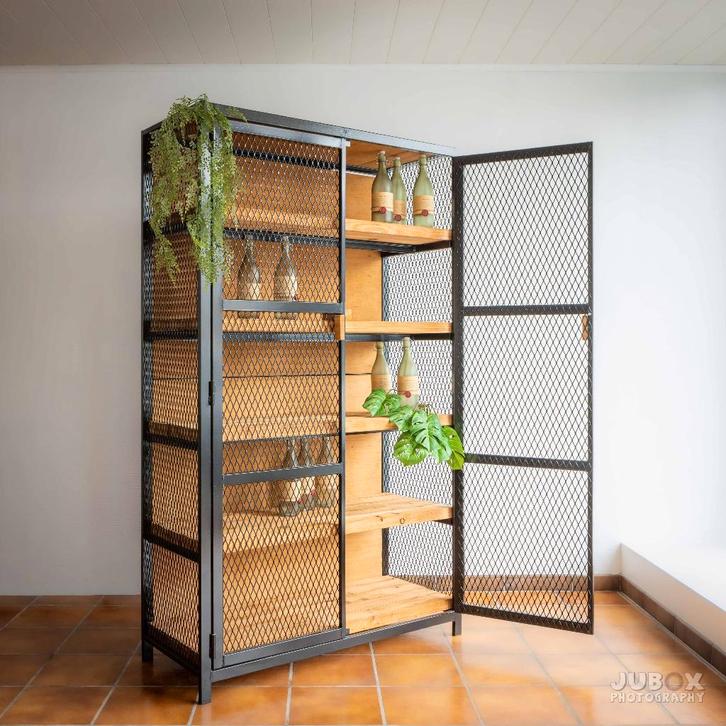 wijnrek-boekenkast-barmeubel-wandkast-vitrinekast-meubel, Maison & Meubles, Accessoires pour la Maison | Porte-bouteilles, Enlèvement