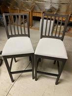 2 IKEA barkrukken met rugleuning, Huis en Inrichting, Barkrukken, Ophalen, Gebruikt, Met voetsteun, 60 tot 90 cm