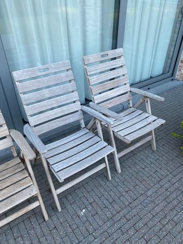4 Tuinstoelen uit teak, opvouwbaar  beschikbaar voor biedingen