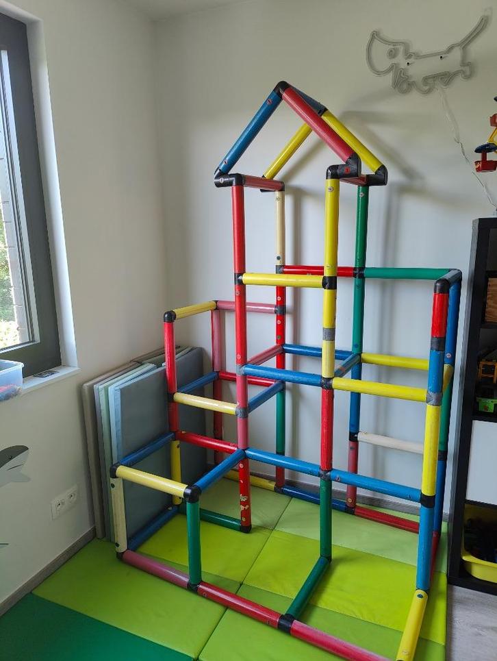 Grote Quadro bouwset, Kinderen en Baby's, Speelgoed | Buiten | Speeltoestellen, Gebruikt, Glijbaan, Klimwand, Loopbrug, Ophalen