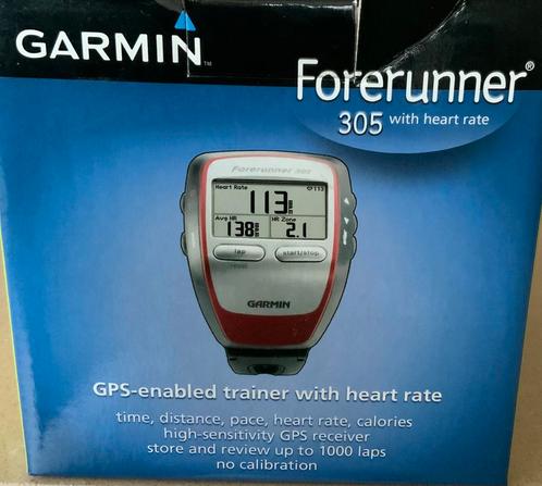 Garmin Forerunner 305, Sport en Fitness, Hartslagmeters, Gebruikt, Garmin, Met borstriem, Waterdicht, Met loopsnelheid, Ophalen of Verzenden