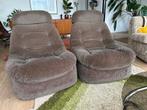 Twee zeer comfortabele fauteuils in fluweel, Ophalen, Gebruikt, 100 tot 125 cm, Seventies