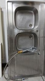 Franke 120x60 cm 2-pits roestvrijstalen spoelbak met mixer, Ophalen