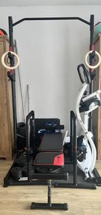 Ensemble musculation complet + vélo cardio – comme neuf, Sport en Fitness, Fitnessmaterialen, Ophalen, Zo goed als nieuw, Benen