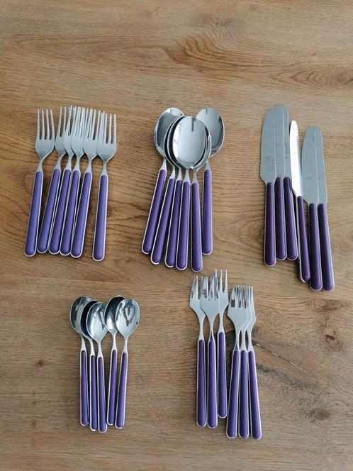 MEPRA FANTASIA (violet) ensemble de couverts, Maison & Meubles, Cuisine | Couverts, Utilisé, Ensemble de couverts, Résiste au lave-vaisselle