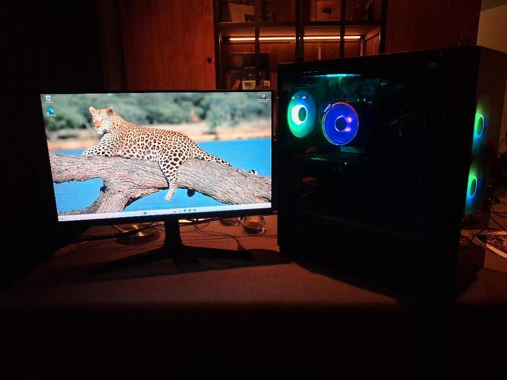 Amd Ryzen 2600x, gtx 1650 super desktop + monitor, Computers en Software, Desktop Pc's, Gebruikt, 3 tot 4 Ghz, HDD, SSD, 16 GB