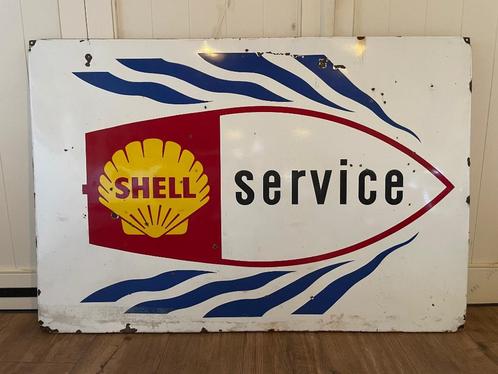 Shell Service emaille bord 172 x 117 cm uniek, Verzamelen, Automerken, Motoren en Formule 1, Gebruikt, Ophalen