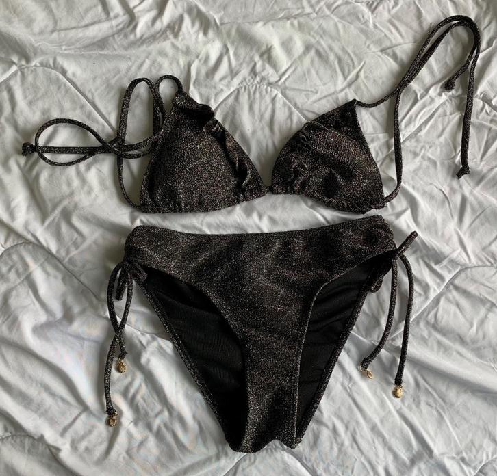 Zwarte glitter bikini Wibra maat 164/170 nieuwstaat, Kleding | Dames, Badmode en Zwemkleding, Nieuw, Bikini, Zwart, Ophalen of Verzenden
