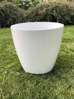 Bloembak wit glanzend 50 cm breed en hoog, Ophalen, Kunststof, Binnen, Minder dan 60 cm