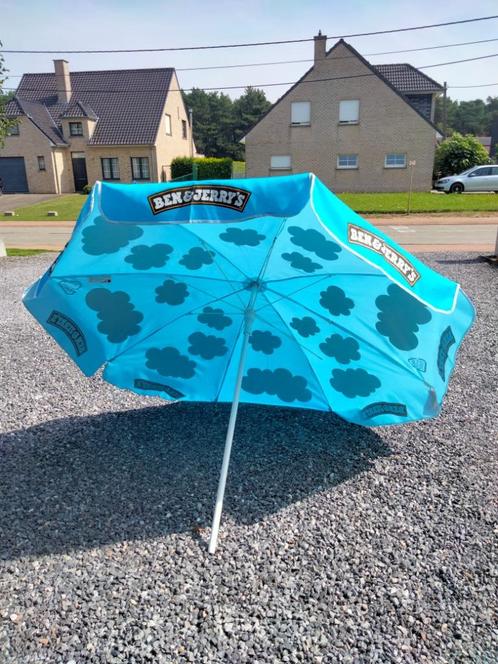 Fun Ben & Jerry's parasol tuin terras ice cream ijs, Jardin & Terrasse, Parasols, Utilisé, Parasol sur pied, Enlèvement