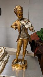 Groot beeld van Mozart met zuil, Antiquités & Art, Antiquités | Bronze & Cuivre, Enlèvement ou Envoi