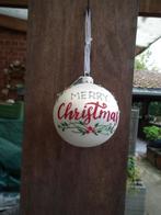 Vrolijke kerstbal Matwitte kleur. 8 cm (Decoris), Diversen, Verzenden, Zo goed als nieuw