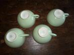 4 tasses MOSA Maastricht vaisselle ancienne vert pastel, Enlèvement ou Envoi