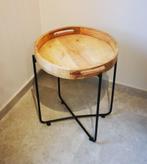 Petite table d'appoint avec plateau en bois, Ophalen, Minder dan 50 cm, 50 tot 75 cm, Rond