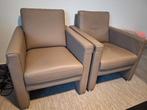 Zetel: 1-zit bruin leder (2 stuks), Huis en Inrichting, Fauteuils, Ophalen, Leer