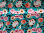 Jersey digital stof Flower painting., Hobby en Vrije tijd, Stoffen en Lappen, Overige kleuren, 120 cm of meer, Ophalen of Verzenden