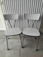 Lot van 2 vintage Formica stoelen, Huis en Inrichting, Stoelen, Ophalen of Verzenden, Zo goed als nieuw