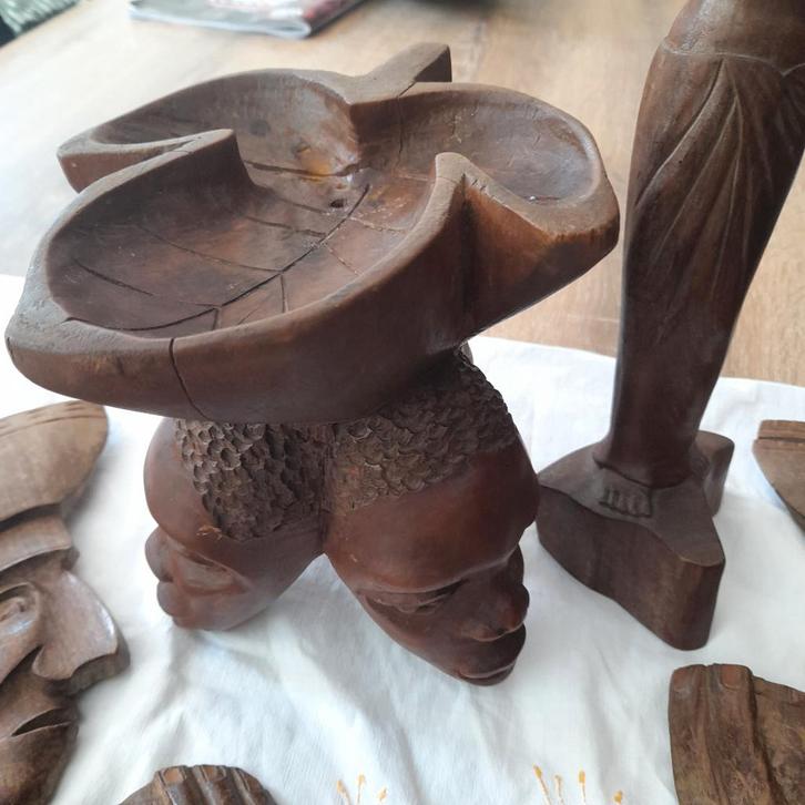 Verschillende houten beelden, Antiek en Kunst, Kunst | Beelden en Houtsnijwerken, Ophalen