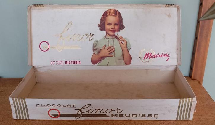 RARE Ancienne boîte en carton Chocolat Finor Meurisse, Collections, Marques & Objets publicitaires, Enlèvement ou Envoi