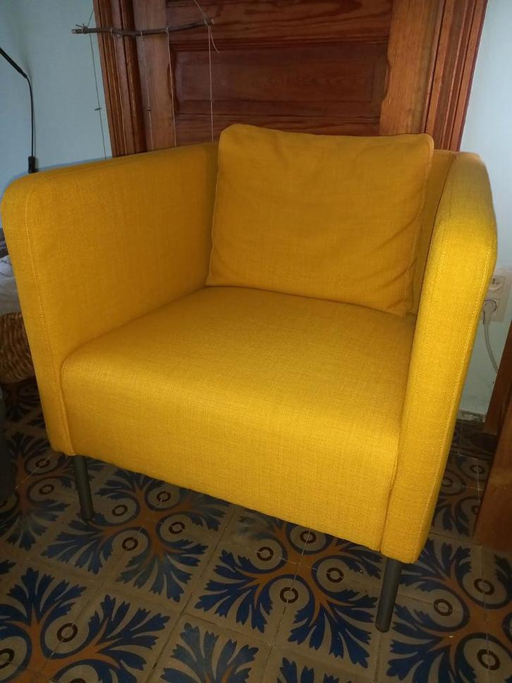 Fauteuil EKERÖ (Ikea) jaune, Maison & Meubles, Fauteuils, Utilisé, Enlèvement