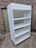 Stevige witte winkelkast op wielen, Ophalen, Zo goed als nieuw, Met plank(en)