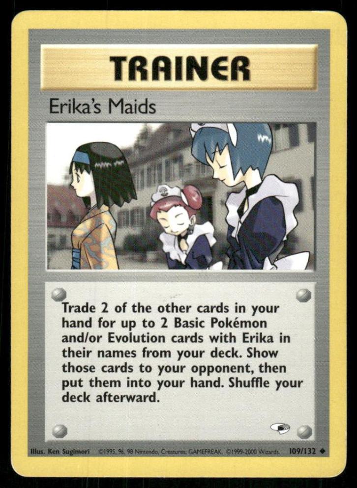 Erika's Maids 109/132 - Gym Heroes (EX), Hobby en Vrije tijd, Verzamelkaartspellen | Pokémon, Gebruikt, Verzenden