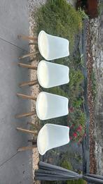 4 stoelen, Gebruikt, Wit, Hout, Ophalen of Verzenden