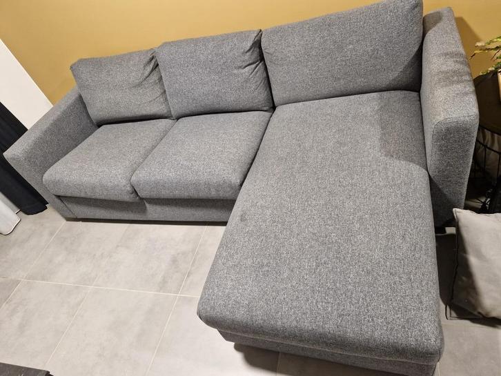 Vimle 3-zit Zetel grijs Ikea, Huis en Inrichting, Zetels | Zetels en Chaises Longues, Gebruikt, Driepersoons, 250 tot 300 cm, 75 tot 100 cm