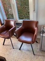 Eetstoel kuipstoel 6 stuks, Ophalen, Bruin, Zo goed als nieuw, Leer