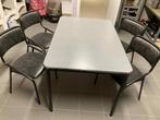 keukentafel + 4 stoelen, Ophalen, Gebruikt, 100 tot 150 cm, 50 tot 100 cm