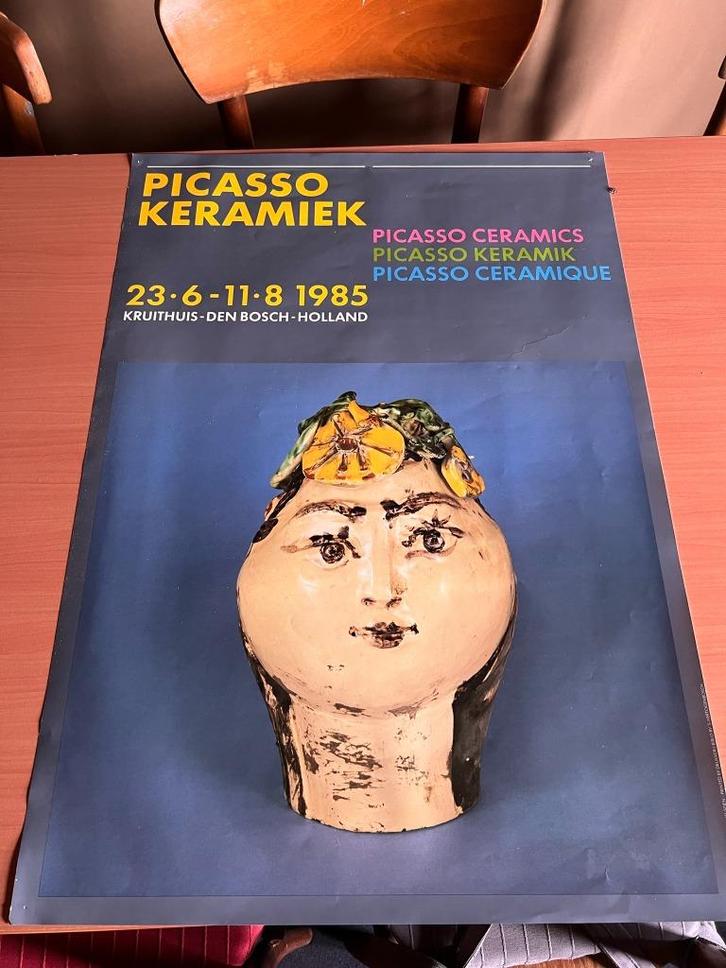 Poster Picasso Keramiek 1985, Verzamelen, Posters, Gebruikt, Reclame, Deurposter of groter, Rechthoekig Staand, Ophalen of Verzenden