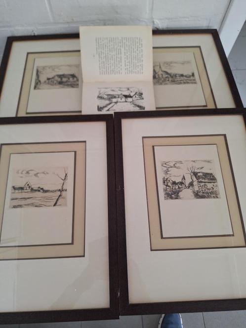 DE VLAMINCK Maurice,1876-1958 4 kopergravures met boek 1927, Antiek en Kunst, Kunst | Etsen en Gravures, Ophalen of Verzenden