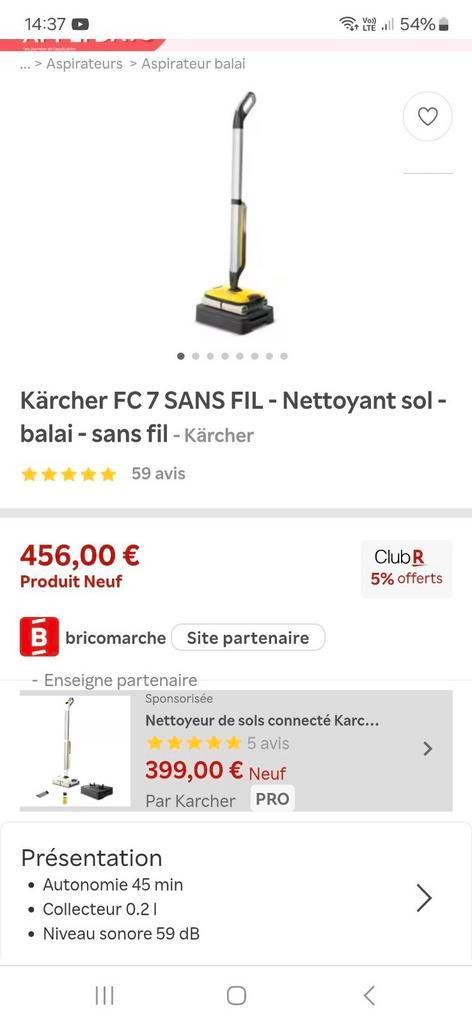 Nettoyage sol karcher, Doe-het-zelf en Bouw, Reinigingsmachines, Gebruikt, Ophalen of Verzenden
