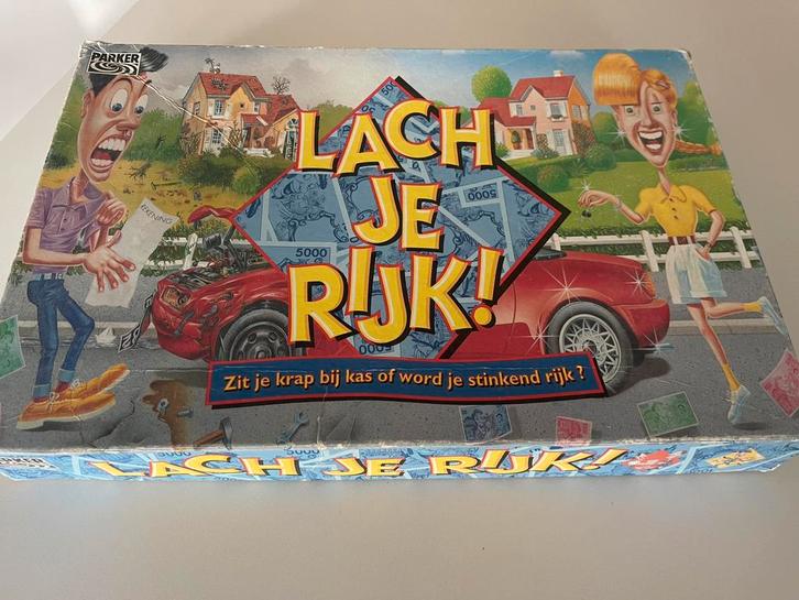 Gezelschapsspel : Lach je rijk, Hobby en Vrije tijd, Gezelschapsspellen | Overige, Gebruikt, Ophalen