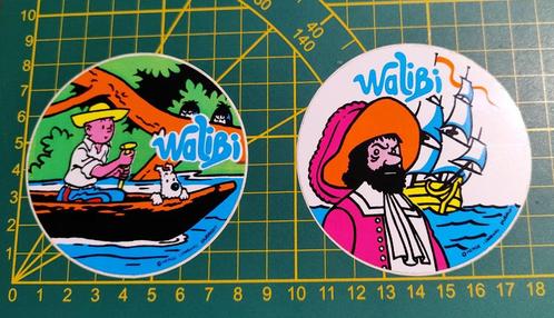 Lot 2x stickers Walibi Kuifje - Bobbie - Kapitein Haddock, Verzamelen, Stickers, Ophalen of Verzenden