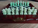 Chinees vintage schaakbord hout met stenen schaakstukken, Een of twee spelers, Ophalen, Gebruikt