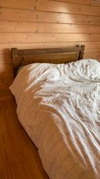 Degelijk donker eiken bed, Ophalen, Gebruikt, Bruin, Tweepersoons