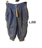 (35)- jeans pantacourt femme t.36 bleu - palabiu - neuf, Blauw, Palabiu, Nieuw, Ophalen of Verzenden