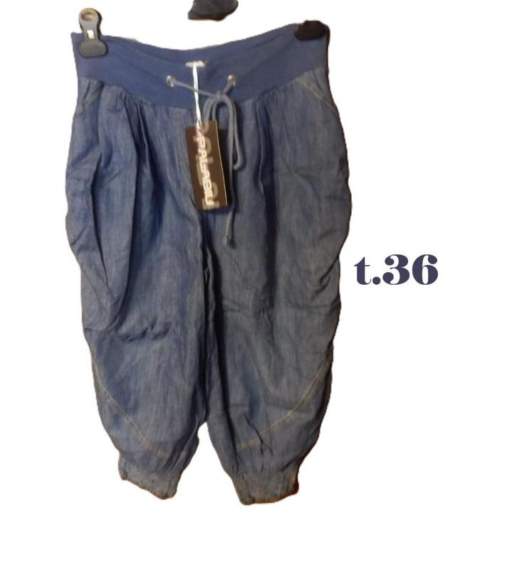 (35)- jeans pantacourt femme t.36 bleu - palabiu - neuf, Kleding | Dames, Spijkerbroeken en Jeans, Nieuw, W28 - W29 (confectie 36)