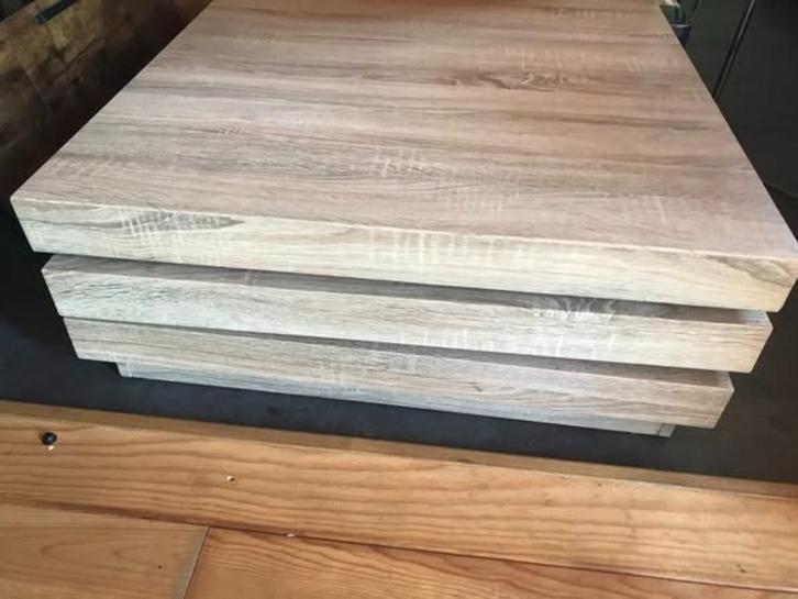 table de salon a plateaux pivotants, Huis en Inrichting, Tafels | Salontafels, Zo goed als nieuw, Vierkant, Overige materialen