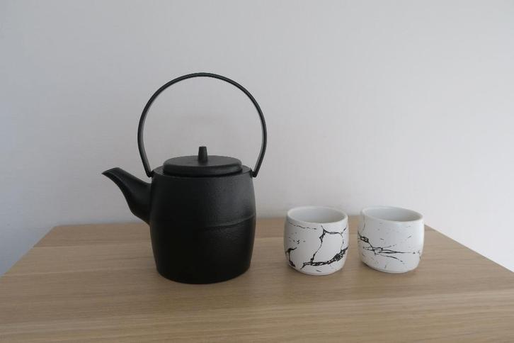 Bredemeijer - Théière + 2 tasses, Maison & Meubles, Cuisine | Vaisselle, Comme neuf, Autres types, Autres styles, Autres matériaux