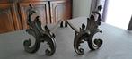 Chenets en bronze,  type rocaille, Antiek en Kunst, Antiek | Brons en Koper, Ophalen, Brons