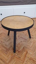salontafel van metaal en hout, Ophalen, Minder dan 50 cm, Rond, Zo goed als nieuw