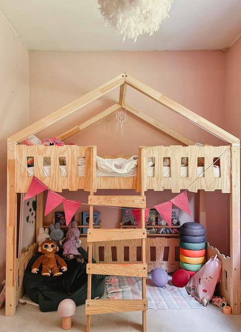 Bedhuisje, hoogslaper, Kinderen en Baby's, Kinderkamer | Stapelbedden en Hoogslapers, Zo goed als nieuw, Hoogslaper, Ophalen