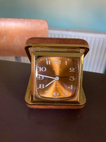 Mooie Vintage Europa 2 Jewels Travel Pocket Alarm Clock 