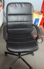 Bureau stoel leder verstelbaar, Ophalen, Zo goed als nieuw, Zwart
