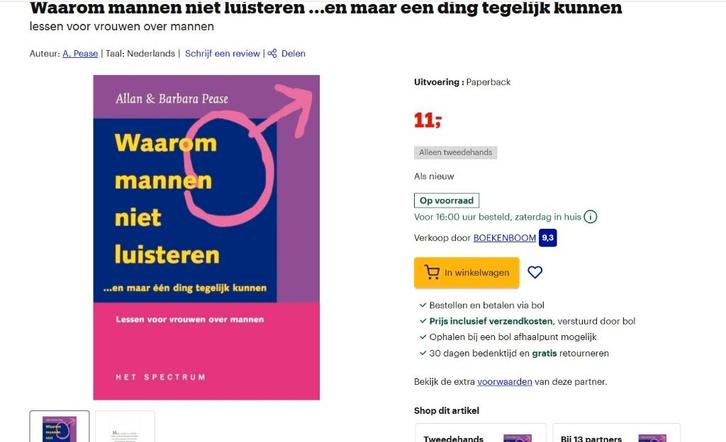 Waarom mannen niet luisteren..en maar 1 ding tegelijk kunnen, Livres, Humour, Enlèvement ou Envoi
